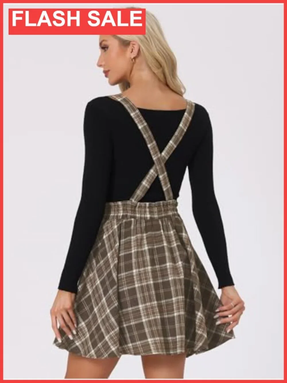 N/A plaid pleated